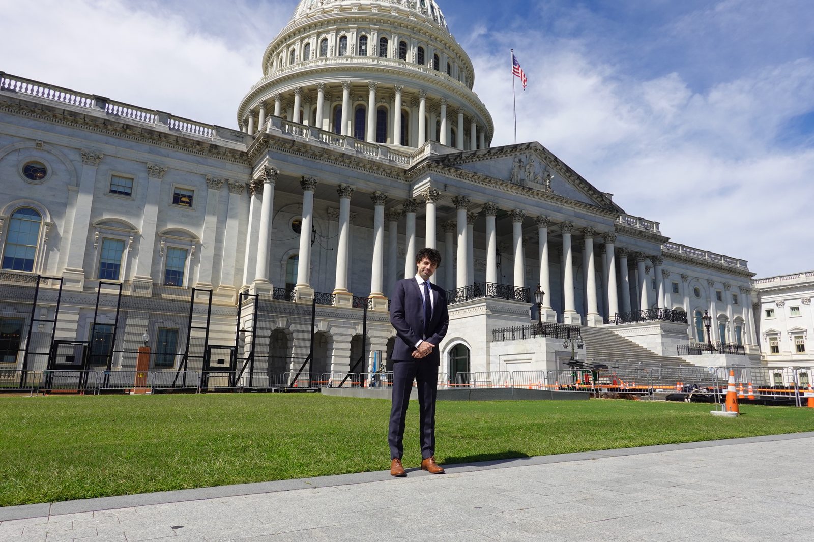 Liam Bolling outside the east front of the United States Capitol